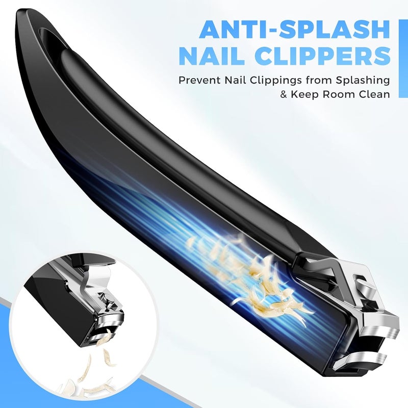 DRMODE Nail Clippers for Men with Catcher, Anti Splash Self-Collecting Finger Nail Clippers Adult with Ergonomics Long Handle, Heavy Duty Mess Free Toenail Clippers Nail Cutter Unique Gifts for Women - Image 3